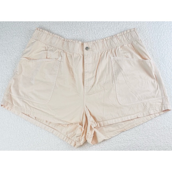 MADEWELL • Light Peach/Cream High-Waisted Elastic Mini Shorts - Picture 1 of 10